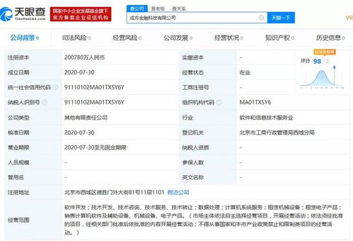 央行嫡系部隊(duì)強(qiáng)勢(shì)入局金融科技 注冊(cè)資本20.078億元?jiǎng)χ杠浖_發(fā)與技術(shù)轉(zhuǎn)讓